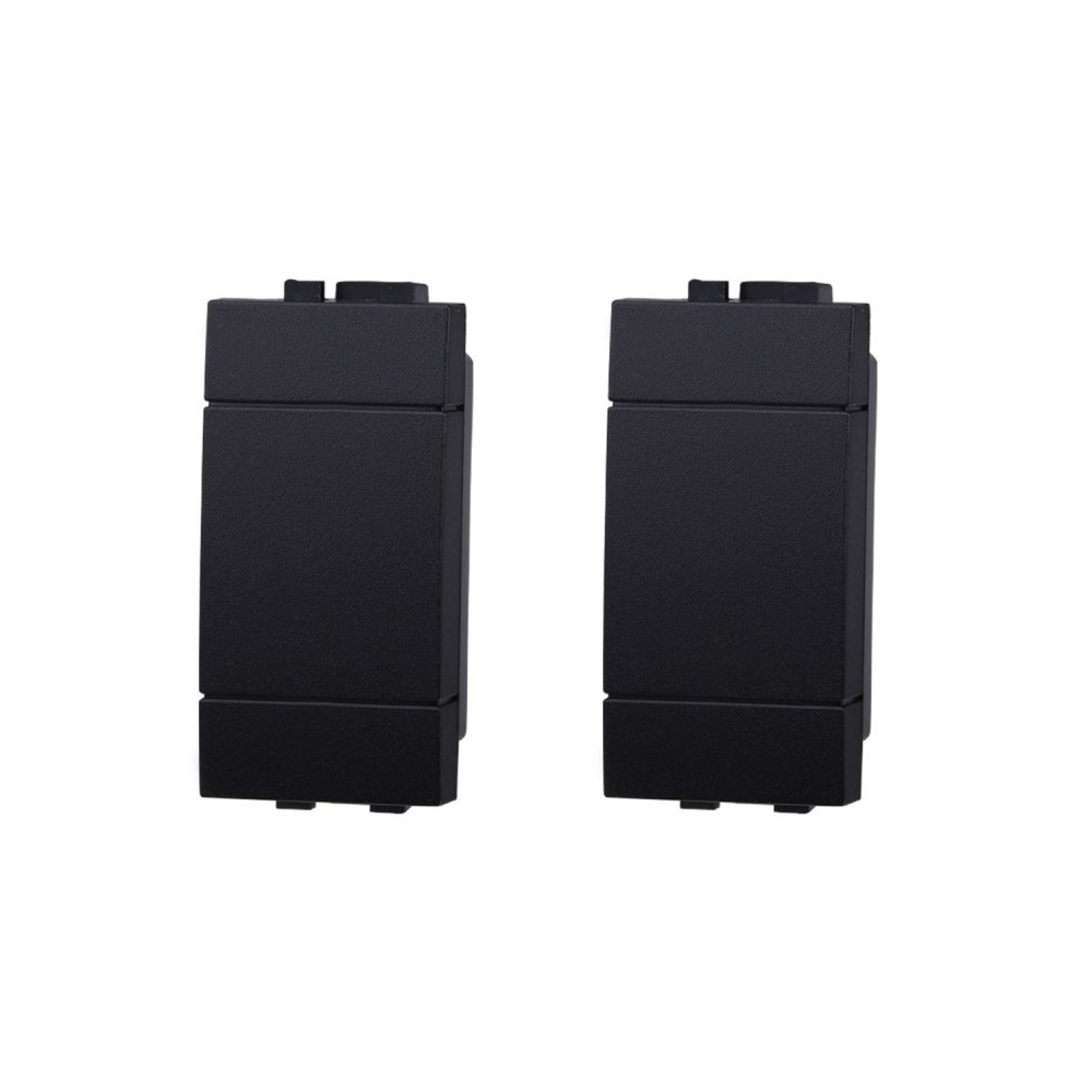 ETTROIT FALSO POLO 1 MODULO (2PZ) - SERIE SPACE - NERO (LN0100) Compatibile BTicino Living
