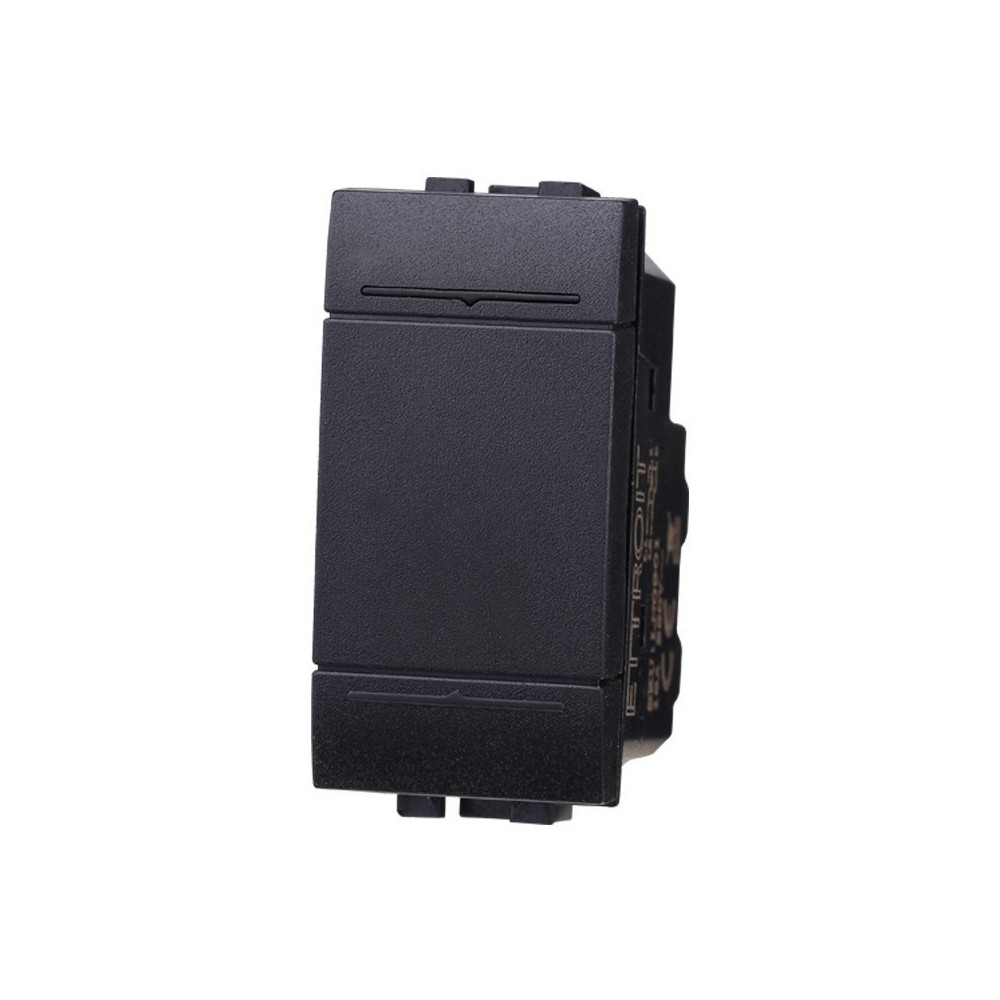 ETTROIT INTERRUTTORE BASCULANTE UNIPOLARE - SERIE SPACE - NERO (LN0401) Compatibile BTicino Living
