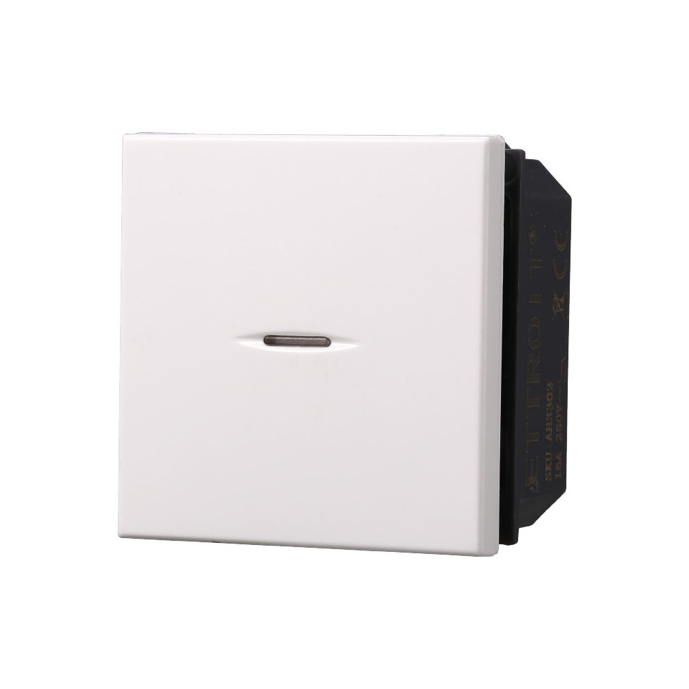 ETTROIT INTERRUTTORE ASSIALE 2 POSTI - SERIE MOON - BIANCO (AB3202) Compatibile BTicino Axolute