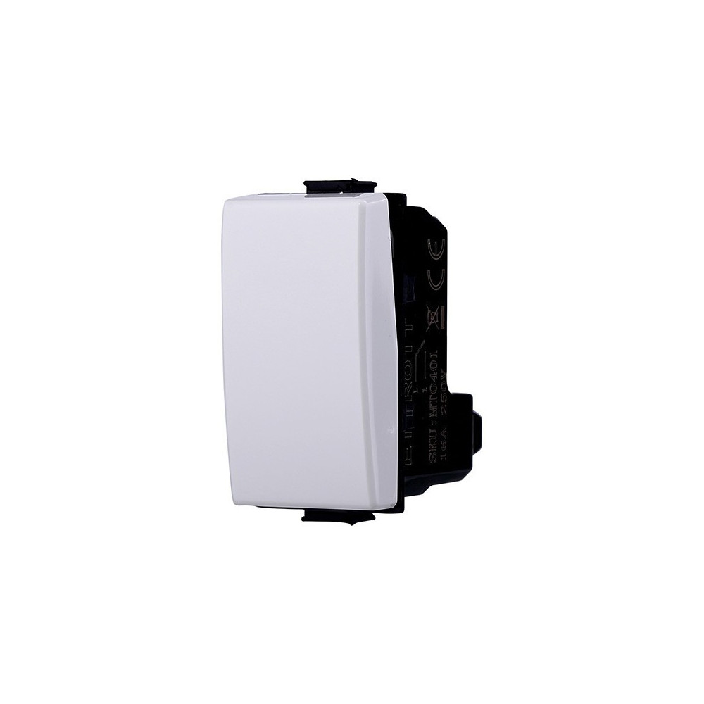 ETTROIT INVERTITORE UNIPOLARE BASCULANTE 16A - SERIE SOLAR - BIANCO (MT0901) Compatibile BTicino Matix