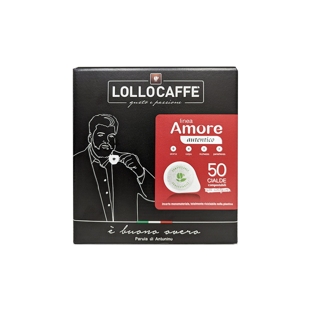 LOLLO CAFFE` LINEA AMORE - GUSTO AUTENTICO - CIALDE 44MM - BOX 50PZ