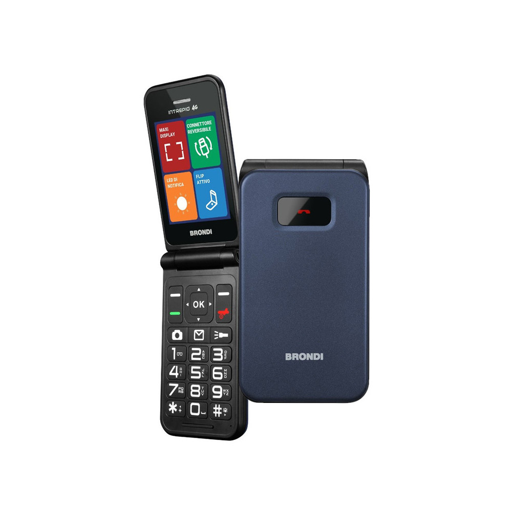BRONDI INTREPID 4G (BLUE SCURO) - TELEFONO CELLULARE CLAMSHELL - VOLTE - FOTOCAMERA 2 MP