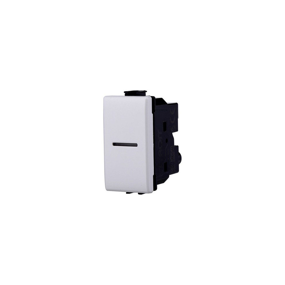 ETTROIT PULSANTE ASSIALE UNIPOLARE - SERIE SOLAR - BIANCO (MT0601) Compatibile BTicino Matix