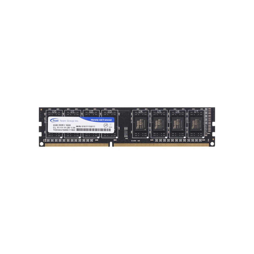 TEAM GROUP DESKTOP RAM 4GB - DDR3 - PC1600 (TED34G1600C1101) TEAM GROUP DESKTOP RAM 4GB - DDR3 - PC1600 (TED34G1600C1101)